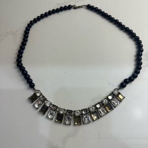 LOFT Black and Silver Beaded Necklace